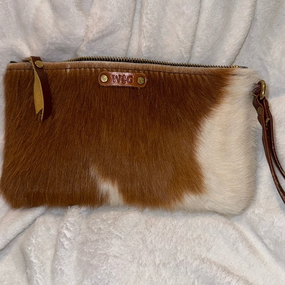 Wristlet - Light Brown & White Cowhide - Picture 8 of 11